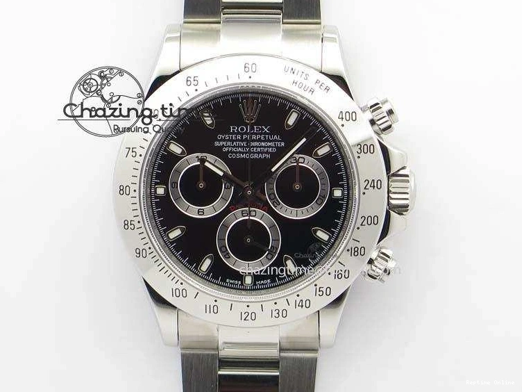 0219 Functional Daytona 116520 Noob Best Edition Black Dial On SS Bracelet A2824 (Same Thickness as Genuine) 3827